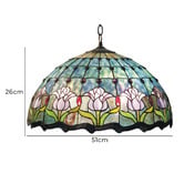 Lunessa Lighting Dancing Flowers Stained Glass 2 Light Pendant