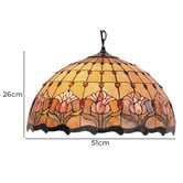Lunessa Lighting Dancing Flowers Stained Glass 2 Light Pendant