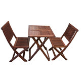 Woodlands Outdoor Furniture White Beach 3 Piece Folding Table Set