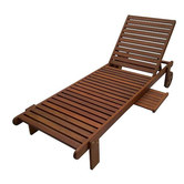 Woodlands Outdoor Furniture Playa Wheeled Hardwood Sun Lounge