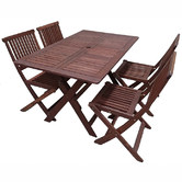 Woodlands Outdoor Furniture Jennings 5 Piece Rectangular Folding Set