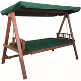 Woodlands Outdoor Furniture Garden Swing Bed With Cushion &amp; Canopy