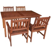 Woodlands Outdoor Furniture 4 Seater Malay Outdoor Dining Table &amp; Chair Set