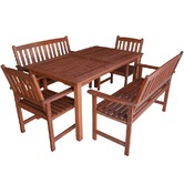 Woodlands Outdoor Furniture 6 Seater Malay Outdoor Table &amp; Seat Set