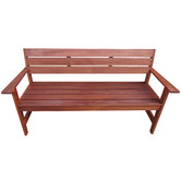 Woodlands Outdoor Furniture 3 Seater Lazio Shorea Wood Outdoor Bench