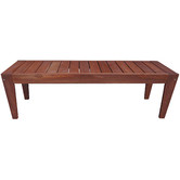 Woodlands Outdoor Furniture 3 Seater Lazio Shorea Wood Outdoor Backless Bench