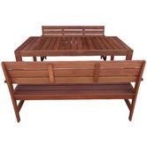 Woodlands Outdoor Furniture 6 Seater Lazio Outdoor Dining Table &amp; Bench Set