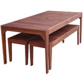 Woodlands Outdoor Furniture 6 Seater Lazio Outdoor Dining Set with Backless Benches