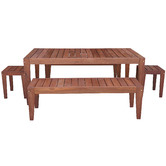 Woodlands Outdoor Furniture 8 Seater Lazio Outdoor Dining Set with Backless Benches
