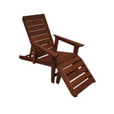 Woodlands Outdoor Furniture Lazio Shorea Wood Deck Chair with Footstool
