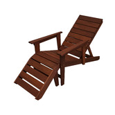 Woodlands Outdoor Furniture Lazio Shorea Wood Deck Chair with Footstool