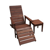 Woodlands Outdoor Furniture 2 Piece Lazio Shorea Wood Deck Chair &amp; Side Table Set