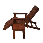 Woodlands Outdoor Furniture 2 Piece Lazio Shorea Wood Deck Chair &amp; Side Table Set