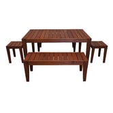 Woodlands Outdoor Furniture 6 Seater Lazio Shorea Wood Outdoor Dining Set