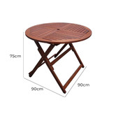 Woodlands Outdoor Furniture Round Delphi Outdoor Timber Folding Table