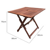 Woodlands Outdoor Furniture Wells Folding Square Table