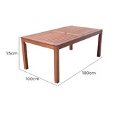 Woodlands Outdoor Furniture Jackson Rectangular Shorea Hardwood Table