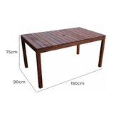 Woodlands Outdoor Furniture Rectangular Outdoor Wooden Dining Table