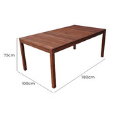 Woodlands Outdoor Furniture Rectangular Outdoor Wooden Dining Table