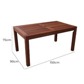 Woodlands Outdoor Furniture Long Rectangular Outdoor Wooden Dining Table