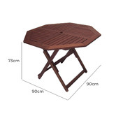 Woodlands Outdoor Furniture Octagonal Outdoor Wooden Folding Dining Table