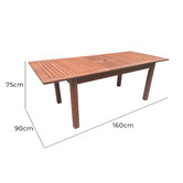Woodlands Outdoor Furniture Extendable Shorea Outdoor Dining Table