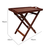 Woodlands Outdoor Furniture Lazio Shorea Wood Foldable Serving Tray Table