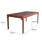 Woodlands Outdoor Furniture Lazio Shorea Wood Outdoor Dining Table