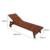 Woodlands Outdoor Furniture Lazio Shorea Wood Sun Lounge