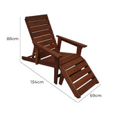 Woodlands Outdoor Furniture Lazio Shorea Wood Deck Chair with Footstool