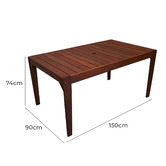 Woodlands Outdoor Furniture Lazio Shorea Wood Outdoor Dining Table