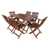 Woodlands Outdoor Furniture Island Shorea Wood Outdoor Dining Set