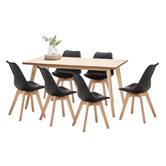 Continental Designs Wyatt Dining Table &amp; 6 Padded Eames Replica Chairs Set