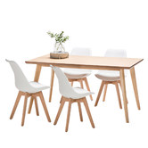 Continental Designs Wyatt Dining Table Set with 4 Padded Eames Replica Chairs