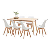 Continental Designs Wyatt Dining Table &amp; 6 Padded Eames Replica Chairs Set