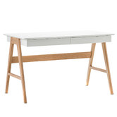 Continental Designs White Scandi 2 Drawer Desk