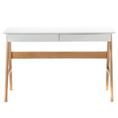 Continental Designs White Scandi 2 Drawer Desk