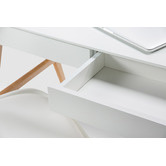 Continental Designs White Scandi 2 Drawer Desk