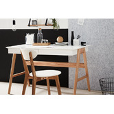 Continental Designs White Scandi 2 Drawer Desk