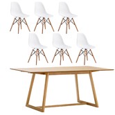 Continental Designs Manhattan Dining Table &amp; Eames Replica Chairs Set