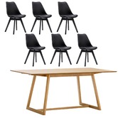 Continental Designs Manhattan Dining Table &amp; Eames Replica Padded Chairs Set