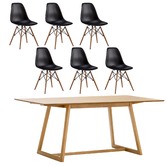 Continental Designs Manhattan Dining Table &amp; Eames Replica Chairs Set
