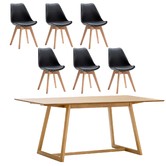 Continental Designs Manhattan Dining Table &amp; Eames Replica Padded Chairs Set