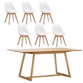 Continental Designs Manhattan Dining Table &amp; Eames Replica Padded Chairs Set