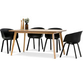 Continental Designs Bruno Dining Table with Black Hay Scoop Replica Chairs Set