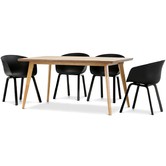 Continental Designs Bruno Dining Table with Black Hay Scoop Replica Chairs Set