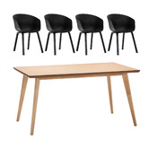 Continental Designs Bruno Dining Table with Black Hay Scoop Replica Chairs Set