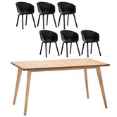 Continental Designs Bruno Dining Table with Black Hay Scoop Replica Chairs Set