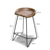 Continental Designs 66cm Nero Metal Counter Barstool