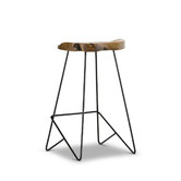 Continental Designs 66cm Nero Metal Counter Barstool
